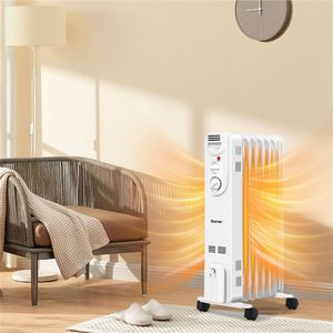 Calentador Eléctrico de Espacio de 1500W, 3 Modos de Calefacción, Funcionamiento Silencioso, Asa con Ruedas para Fácil Movimiento (Blanco), Incluye Protección Contra Sobrecalentamiento para EE. UU. - Product Image 5