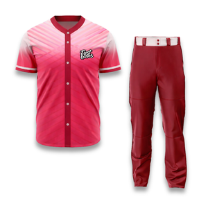 Aathletic Baseball Jersey Set Men's Navy White Red Trim Embroidered Logo Short Sleeve Regular Fit All Seasons Polyester Uniform - Product Image 1