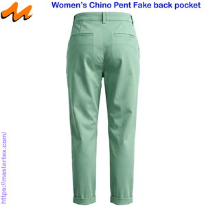 Womens Denim Chino Loose Fit Mid Waist Casual Breathable Washable Summer Spring Pants Ctn Spandex Fabric 6.64 OZ - Product Image 3