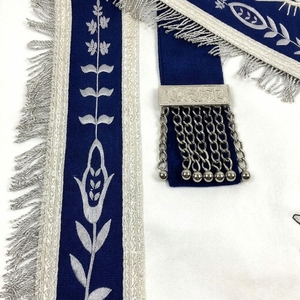 Custom Embroidered Masonic Apron with Silver Chain & Bead Embellishments Luxury Regalia Ceremonial Uniform Decoration - Product Image 5