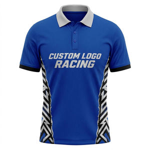 Polo de course moto 100 % polyester personnalisé, uniforme d'équipe de pit crew sublimé, vente en gros OEM - Product Image 4