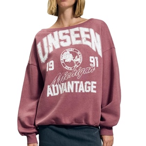 Sweat-shirt oversize pour femmes, mélange de coton doux, streetwear décontracté, pulls, impression de logo personnalisée, OEM/ODM, vente en gros, sweat-shirt en vrac - Product Image 1