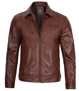 Chaqueta de Cuero Genuino para Hombre de Alta Calidad, Cuello Mandarín, Cierre de Cremallera, Estilo Urbano, Resistente al Viento, Ecológica, para Primavera - Product Image 2
