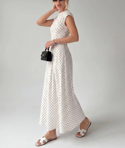 <span class=keywords><strong>Robe</strong></span> Midi Plissée à Pois Vintage 2026 pour Femme – Luxe, Élégance et Polyvalence pour le Printemps, les Soirées et les Tenues Décontractées - Product Image 5