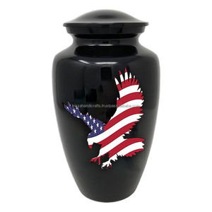 Eagle Design Moderne Blanc Brillant Mémorial Funéraire Américain Urne Crémation Cendres Humaines Fabriqué À La Main Écologique Sans Fumée 200 - Product Image 3
