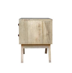 Solid Wood Handcrafted 2 Drawer <b>Bedside</b> <b>Table</b> <b>Compact</b> Bedroom Nightstand Storage Side <b>Table</b> Rustic Farmhouse Home HotelFurniture - Product Image 2