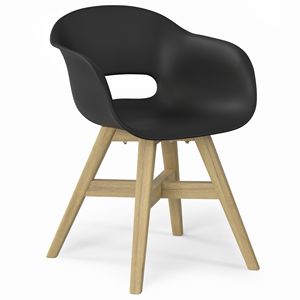 Set di 2 sedie da pranzo per esterni Kona, sedie in plastica nera - Product Image 4