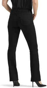 Pantalones de Algodón Negros de Pierna Recta y Cintura Media para Mujer, con Cierre de Botones, Corte Regular, Largos, Color Sólido, Estilo Casual para Otoño - Product Image 3