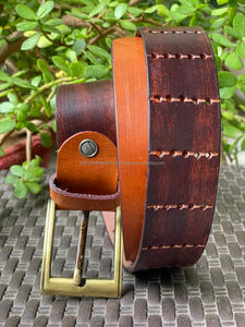 Nouveau élégant et décontracté fait à la main en cuir véritable classique hommes ceinture personnalisée pleine fleur en détresse en cuir véritable hommes ceinture - Product Image 3