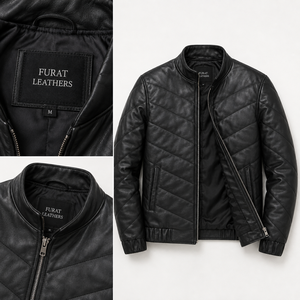 Blouson bomber en cuir bleu pour homme, fermeture éclair, coupe-vent, respirant, séchage rapide, polyester écologique antibactérien - Product Image 6