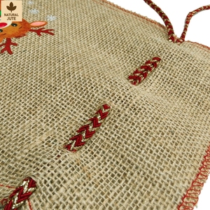 Pochette cadeau personnalisée en jute avec cordon de serrage, motif renne, 19x25 cm, sac en toile de jute naturelle, vente en gros, fournisseur OEM, marque privée, B2B - Product Image 4