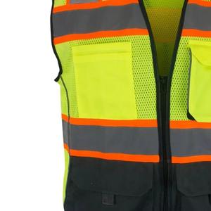 New Arrival High Vis Safety Jacket <b>Vest</b> Multiple Pockets Construction Security <b>Vest</b> - Product Image 3