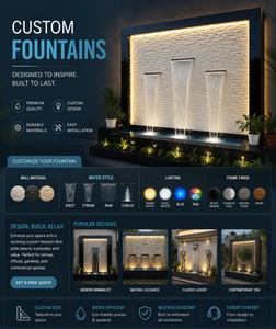 Fontaine murale LED de luxe pour la maison, le jardin, le bureau, la station balnéaire, cascade extérieure et intérieure personnalisée avec finition en pierre naturelle - Product Image 5