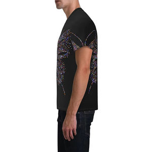 T-shirts imprimés en gros pour hommes, nouvelle collection été, avec strass, logo personnalisé, style urbain, coupe classique, 100 % coton, séchage rapide, respirant - Product Image 5
