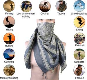 Écharpe tactique carrée unisexe Shemagh 100% coton respirant extensible dans quatre directions, Keffiyeh du désert pour la randonnée et la chasse - Product Image 3