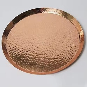 Assiette décorative artisanale en cuivre gravée, style arabe, vintage, pour service, vaisselle de luxe, article cadeau - Product Image 2