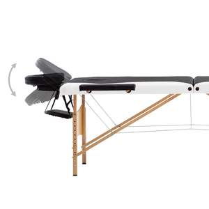 Table de massage pliable en bois noir et blanc à 3 zones, qualité supérieure, pour les thérapeutes - Product Image 5