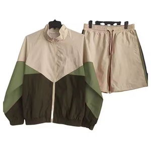 Custom Made Plus Size <b>Zip</b> <b>Up</b> <b>Jacket</b> & Short Set For Women Breathable Windproof & Waterproof 100% Nylon Windbreaker Set OEM - Product Image 1