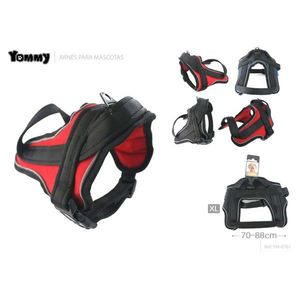 สายรัดอกสุนัขยี่ห้อ Yommy สีแดงดำ ไซส์ XL 70-88 ซม. - Product Image 1