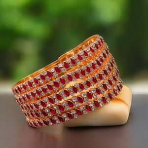 <b>Ruby</b> American Diamond Bangles 2*6-Fashion <b>Bracelets</b> - Product Image 3