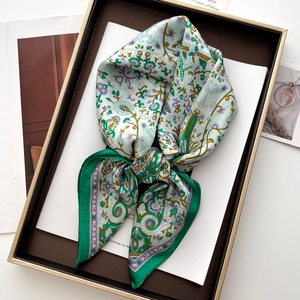 Pañuelo cuadrado de seda 2026 para mujer, diadema estampada, foulard, hiyab de satén, bandas para el cabello, pañuelo para el cuello, envolturas para la cabeza femeninas, bandana - Product Image 2