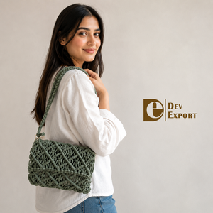 Crochet Women's Cross-Body Bag Geometric Pattern Bohemian Style Lightweight Durable Soft Eco-Friendly Open Closure Single Strap - Product Image 1