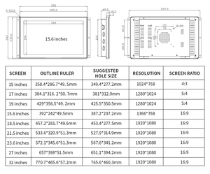 OPC I7 7th <span class=keywords><strong>Windows</strong></span> Touch Panel công nghiệp PC 15.6 21.5 inch LCD Panel PC Wall Mount công nghiệp Android Bảng điều chỉnh PC j6412 i3 i5 i7 - Product Image 6