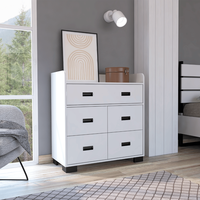 Commode blanche à 4 tiroirs, design moderne, meuble de chambre à coucher, autoportante, style bois MDF