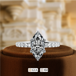 แหวนเพชรทรงมาร์คีส์ 1.5 กะรัต เพาะเลี้ยงในห้องปฏิบัติการ, แหวนทอง 14K แบบคลาสสิกประดับเพชร, แหวนแต่งงานรับรองโดย IGI, แหวนเพชรเม็ดเดี่ยวสำหรับเจ้าสาว - Product Image 1