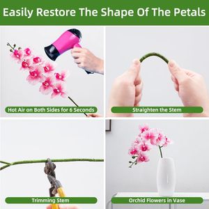 THAF-014 Tallos de Phalaenopsis de Primera Calidad con Tacto Real, Flores de Orquídea de Látex de Alta Calidad para Arreglos Florales Interiores Elegantes - Product Image 4