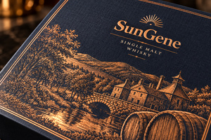 Caja de Presentación Personalizada para Botella de Whisky de Cobre y Vasos con Tapa y Base - Product Image 3