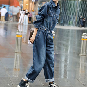 Nueva Edición Personalizable de Mono Vaquero Multicolor para Mujer con Cintura Media para Usar en Verano, Overoles Vaqueros a Precio Económico - Product Image 5