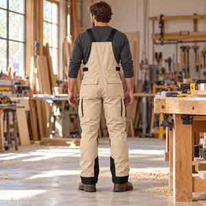 Mens Industrial Workwear Bib Overalls Reinforced <b>Knees</b> Cargo Storage Pockets Front Zip Adjustable <b>Straps</b> Mechanic Work Dungarees - Product Image 5