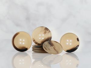 High Quality Custom Round 4-Hole Buffalo Horn Animal Style Durable <b>Handmade</b> Sewing Buttons for <b>Clothes</b> Shirt Suit - Product Image 3