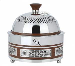 Casserole en acier inoxydable géométrique de qualité supérieure avec couvercle, chauffe-plat isolé et plat de service décoratif pour la maison et les buffets - Product Image 6