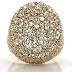 Anillo de boda de moissanita de corte redondo estilo hip hop, anillo llamativo personalizado de plata de ley chapado en rodio con incrustaciones de circonitas para hombre - Product Image 1