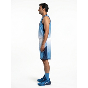 Tenues d'équipe de basketball personnalisées pour hommes en polyester recyclé à séchage rapide, ensemble uniforme en maille AeroSwift dégradé, ensembles de maillots OEM - Product Image 3