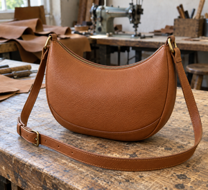 Bolso de Hombro de Cuero Genuino Vintage para Mujer, Patrón Lichee, Cierre de Cremallera, Correa Única, Color Marrón, para Uso Diario en Todas las Estaciones - Product Image 2