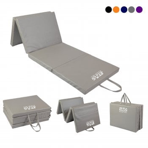 Tapis de gymnastique pliable Stag iconic 3m, en cuir PU absorbant les chocs, coussin d'entraînement portable et pliable pour la maison et la salle de sport - Product Image 1