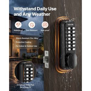 2.0 Code Upgrade Single-Sided Push Button Combination Keyless Entry Mechanical Keypad <b>Lock</b> for Door 4-7 Digits Code <b>Smart</b> <b>Locks</b> - Product Image 6