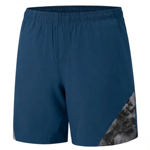 Men's White Black Color Blocked Quick Dry Sport Shorts With Pockets <b>Elastic</b> Waist Mid Rise Short Length - Product Image 4