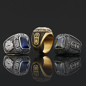 Bague BOJ RCJ 006 personnalisée en argent et diamant, bague de diplôme universitaire unisexe, cadeau pour les occasions de fête, prix bas - Product Image 1