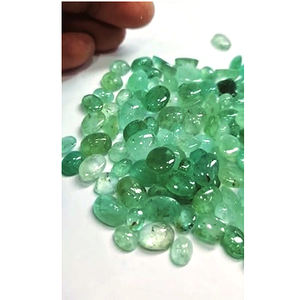 131 pièces d'émeraudes naturelles de 7 mm à 14 mm, cabochons ronds et ovales, lot de 376 carats, Iroc Sales, bonne qualité, pierres brutes, 264 $ US pour tout le lot - Product Image 1