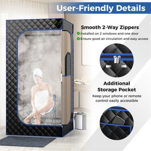 Tenda Sauna Portatile Nera, Comoda Coperta Sauna per Uso Domestico - Product Image 6