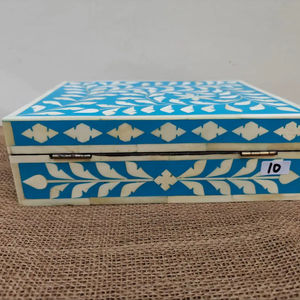 กล่องเครื่องประดับงานฝีมือลายดอกไม้โมร็อกโกแบบเป็นมิตรกับสิ่งแวดล้อม ตกแต่งด้วยกระดูกฝังลายดอกไม้ สำหรับเก็บของตกแต่งบ้าน ตกแต่งโต๊ะ ของขวัญปีใหม่ - Product Image 1