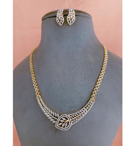 Alluring Best Quality <b>Gold</b> Plated Stones Look <b>Necklace</b> <b>Set</b> With <b>Earrings</b> for Wedding Festive Wear Collection For Women - Product Image 1