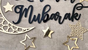 <b>Ramadan</b> <b>Mubarak</b> Metal Crescent Moon Star Wall Decor Hanging Ornament for Home Living Room - Product Image 5