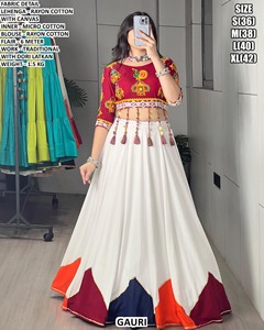 Bandhani Meher <b>Red</b> Embroidered Georgette <b>Lehenga</b> Choli Women Traditional Floor-Length Regular Fit Quick Dry Sun Protection Party - Product Image 3