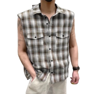เสื้อเชิ้ตแขนกุดผู้ชาย คอปกแบบวินเทจ ผ้าฝ้ายซาติน 100% ระบายอากาศได้ดี ไม่ยับง่าย สไตล์ลำลอง สตรีทแวร์ สำหรับฤดูร้อน รับผลิตแบบ ODM - Product Image 4