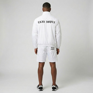 Men Streetwear <b>Gothic</b> Letter Print Windbreaker <b>Jacket</b> Shorts Set Summer Casual Two Piece Tracksuit Custom Logo - Product Image 4